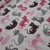 bavlněná látka KOČKY NA BÍLÉ