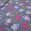 bavlněná látka KOČKY BAREVNÉ NA ŠEDÉ