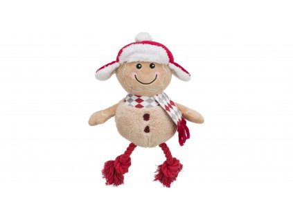 Xmas GINGERBREAD, perníček se zvukem, plyš/bavlna, 34 cm