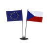 Stolní vlaječky ČR a EU - dvojramenný stojánek, černá