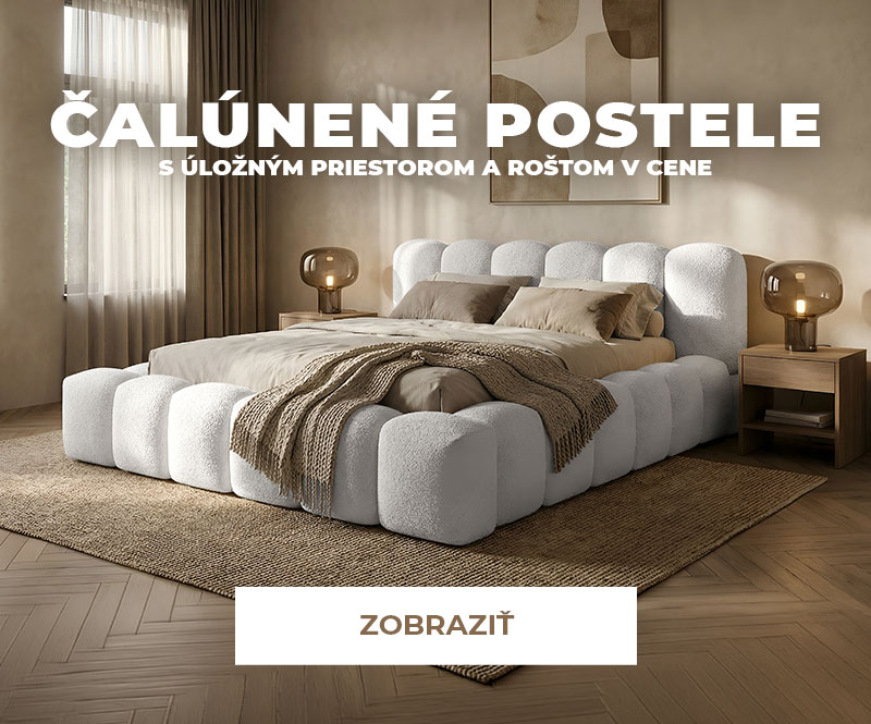 Čalúnené postele PROXIMA s roštom a úložným priestorom v cene
