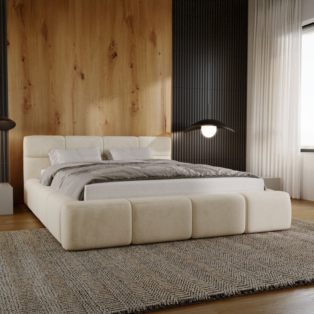 PROXIMA store minimalisticka calunena postel s uloznym priestorom WILHELMINA amor velvet 4 1