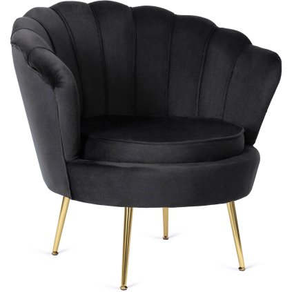 Fotel ANGEL Czarny Welurowy (Farba čierna)