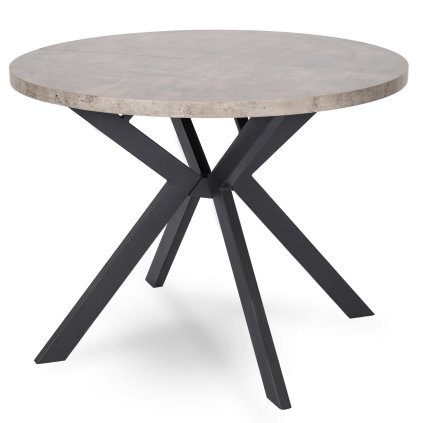 Stół LUKAS 100-250 cm Beton (Farba sivá, Nohy čierna)