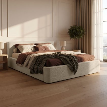 PROXIMA store minimalisticka calunena postel s uloznym priestorom DAISY QUELLE 06 2