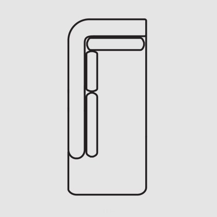 otoman s rohovou castou seda