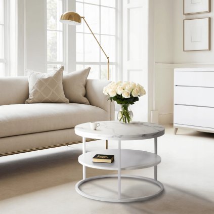 Stolik BEST Biały Marmur (Farba biela)