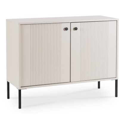 Komoda SOFT 104 cm Dwudrzwiowa Ryflowana Kaszmir (Farba biela)