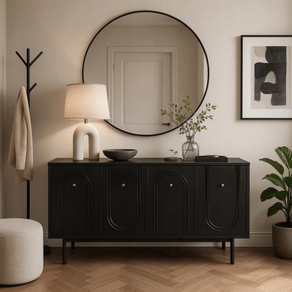 Komoda MARLEN 155 cm Czarna (Farba čierna)