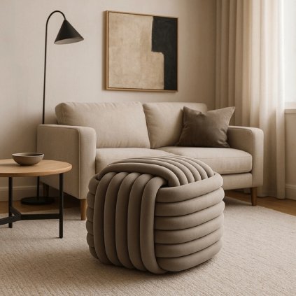 Pufa Pleciona MAGMA Beżowa (Farba hnedá)