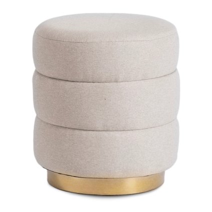 Pufa Tapicerowana AURA Beżowa (Farba béžová, Materiál tkanina)