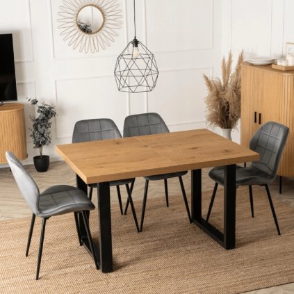 Stół TOMAS 130-230 cm Dąb Złoty/Czarny (Farba dub)