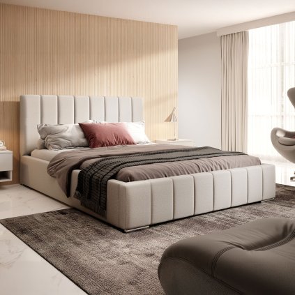 PROXIMA store minimalisticka calunena postel s uloznym priestorom PENELOPE HYGGE 2534 01