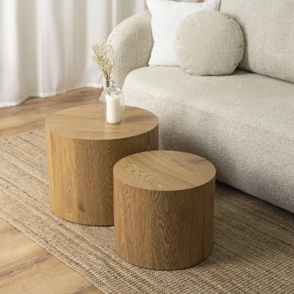 Zestaw Stolików LEILA Biały Marmur (Farba biela)