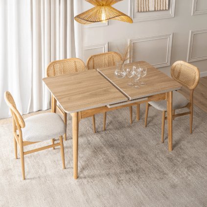 Stół Ceramiczny SAMER 120-160 cm Dąb (Farba dub, Nohy dub)