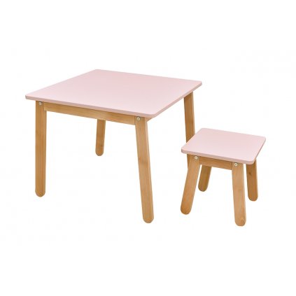 SET - Stolík + stolička WOODY - ružová