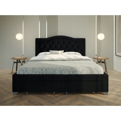 PROXIMA.store Manželská posteľ electra Čierna 1