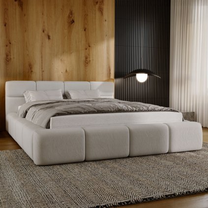 PROXIMA store minimalisticka calunena postel s uloznym priestorom WILHELMINA solar 3 1