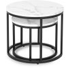 Zestaw Stolików DAFNE Biały Marmur (Farba biely mramor, Nohy čierna)