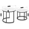 Zestaw Stolików DAFNE Biały Marmur (Farba biely mramor, Nohy čierna)