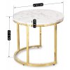 Zestaw Stolików DAFNE Biały Marmur (Farba biely mramor, Nohy čierna)
