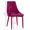 PROXIMA.store jedalenska stolicka taliansky dizajn VOLTURNO velurova celocalunena rubinova farba ROZMER