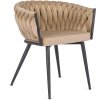 Krzesło EMPOLI Beżowe Plecione (Farba béžová, Látka tkanina)