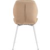 Krzesło LUCKY Beżowe z Białymi Nogami Welurowe (Farba béžová, Nohy biela)