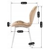 Krzesło LUCKY Beżowe z Białymi Nogami Welurowe (Farba béžová, Nohy biela)