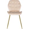 Krzesło LUCKY Beżowe z Białymi Nogami Welurowe (Farba béžová, Nohy biela)