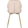 Krzesło LUCKY Beżowe z Białymi Nogami Welurowe (Farba béžová, Nohy biela)
