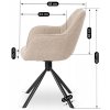 Krzesło Obrotowe PEONY Beżowe Boucle (Farba béžová)