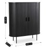 Komoda TRISH 100 cm Dwudrzwiowa Rozsuwana Czarna (Farba čierna)