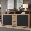 Komoda BLAGO 190 cm Dąb Artisan/Czarny (Farba dub)