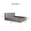 PROXIMA store minimalisticka calunena postel s uloznym priestorom DAISY 140