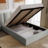 PROXIMA store minimalisticka calunena postel s uloznym priestorom AZZURA magic velvet rost