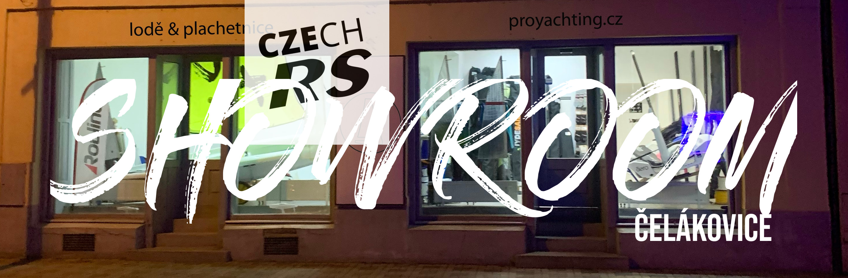 Prodejna a vzorkovna ProYachting v Čelákovicích – plachetnice RS, jachtařské oblečení a vybavení