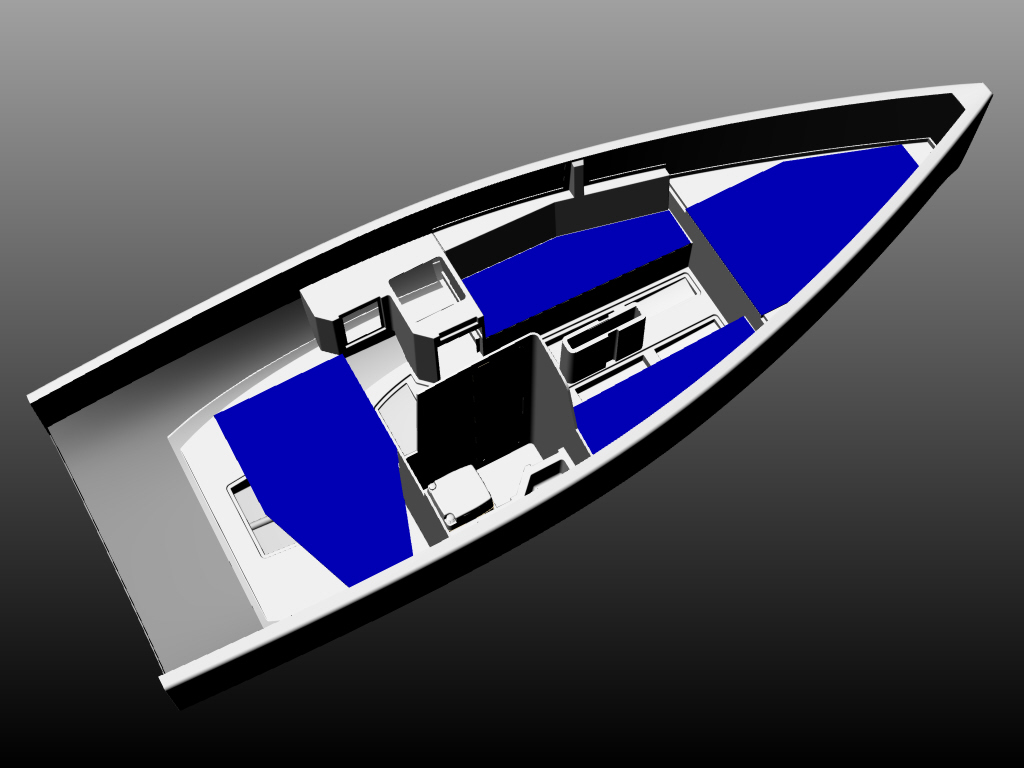 Plachetnice Sen749 interiér render