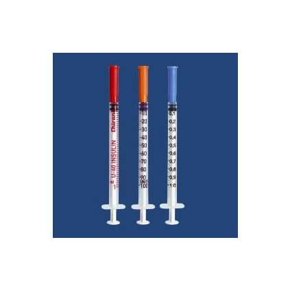 Inzulínová stříkačka s jehlou 1 ml, U100, 0,33 x 12 mm, 30G x 1/2", 100 ks