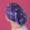 long hair printed surgical cap wicked