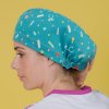 long hair surgical cap medical instruments turquoise