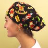 long hair printed surgical cap christmas stories
