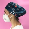long hair surgical cap with buttons flutter