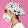 long hair surgical cap with buttons troopers