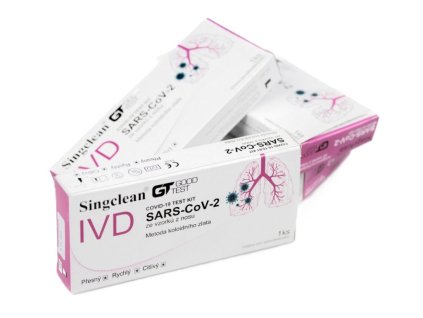 Karton 100ks - SINGCLEAN - COVID-19 výtěrový antigenní rychlotest z kraje nosu na koronavirus