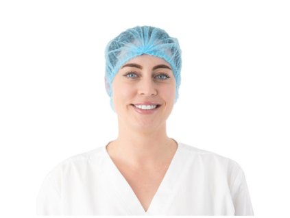 Čepice z netkané textilie, CLIP, 100 ks, modrá