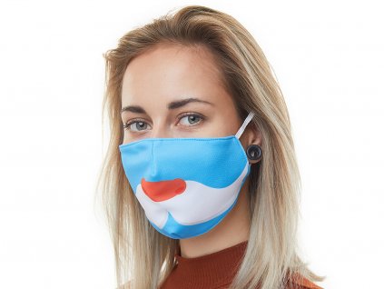 Textilní Antibakteriální rouška s aktivním NANO stříbrem Znovupoužitelná - Vánoční knír