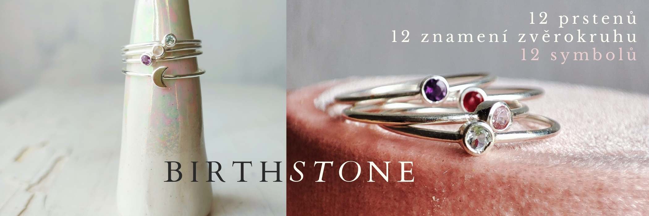 Birthstone rings, prstýnky dle znamení zvěrokruhu, prstýnky pro ženy, dívky, krásné stříbrné šperky
