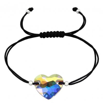 Náramek Swarovski krystal srdce srdíčko stříbro