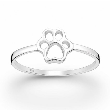 Stříbrný prsten s motivem tlapky, tlapička, kočka, pes
